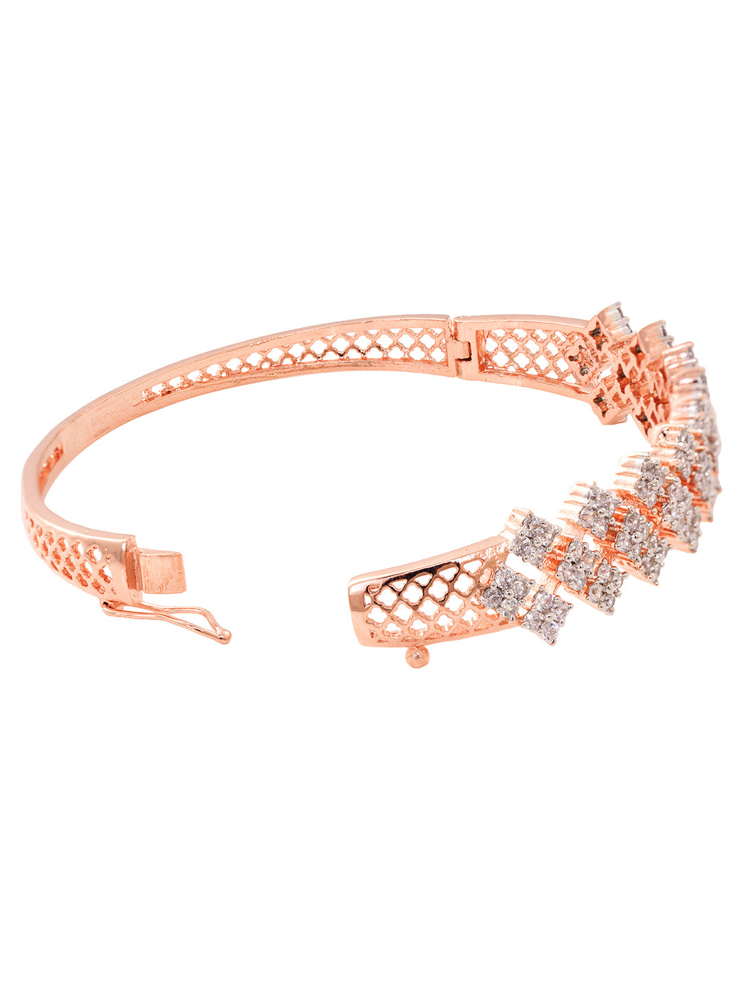 Rose Gold Plated AD Studded Statement Bangle Bracelet, zaveri pearls, sale price rs, sale price, sale gold plated, sale gold, sale, rubans, ring, regular price, priyassi jewellery, kushal's -