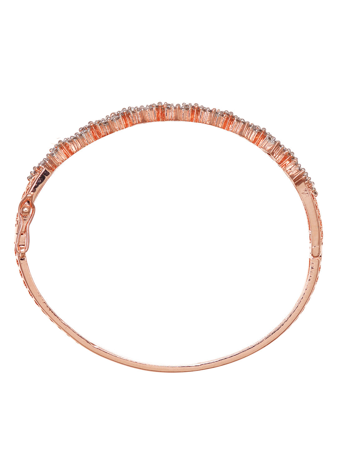 Rose Gold Plated AD Studded Statement Bangle Bracelet, zaveri pearls, sale price rs, sale price, sale gold plated, sale gold, sale, rubans, ring, regular price, priyassi jewellery, kushal's -