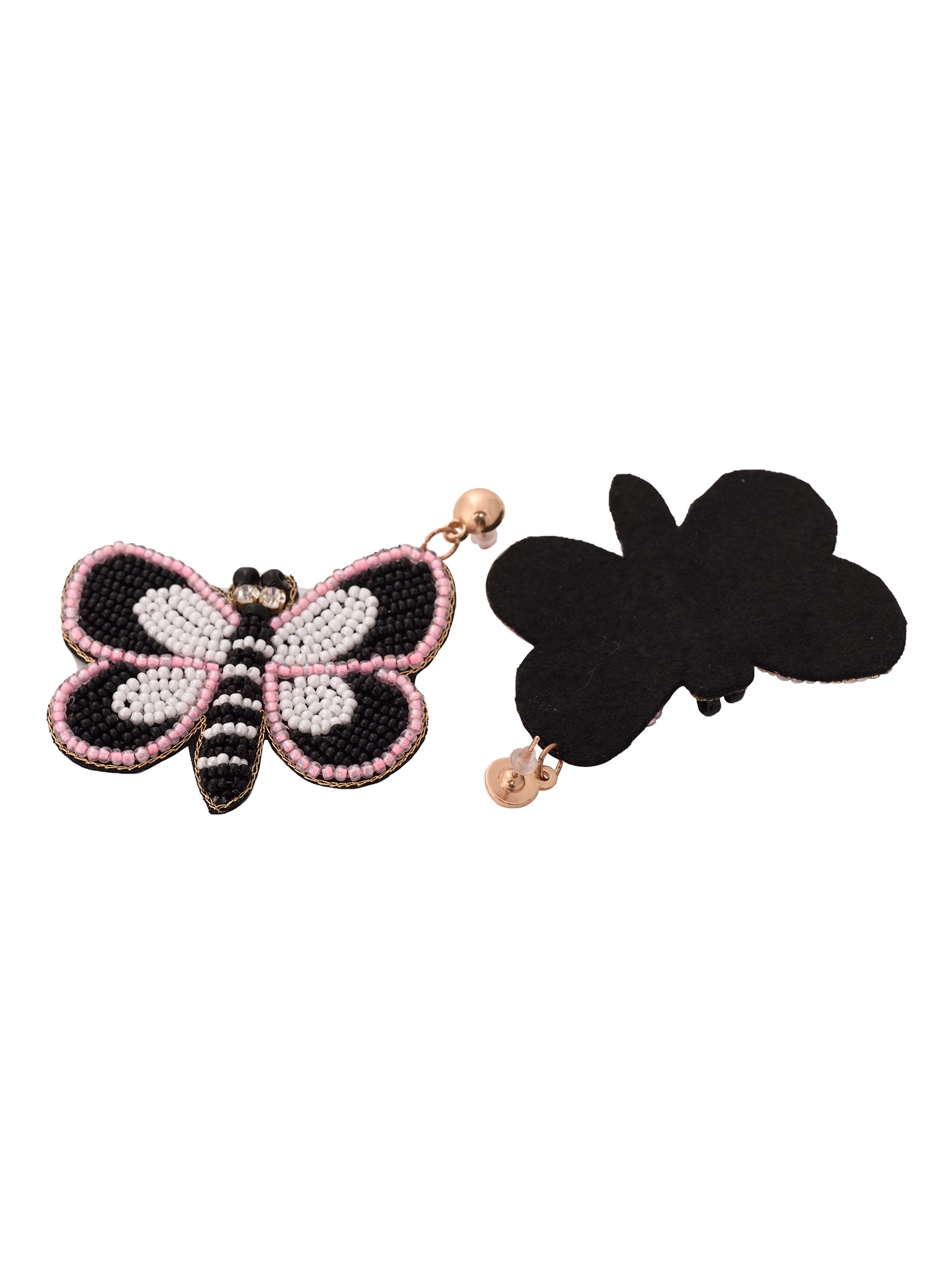 Black & Pink Contemporary Butterfly Earrings, zaveri pearls, sale price rs, sale price, sale gold plated, sale gold, sale, rubans, ring, regular price, priyassi jewellery, kushal's - Saraf RS