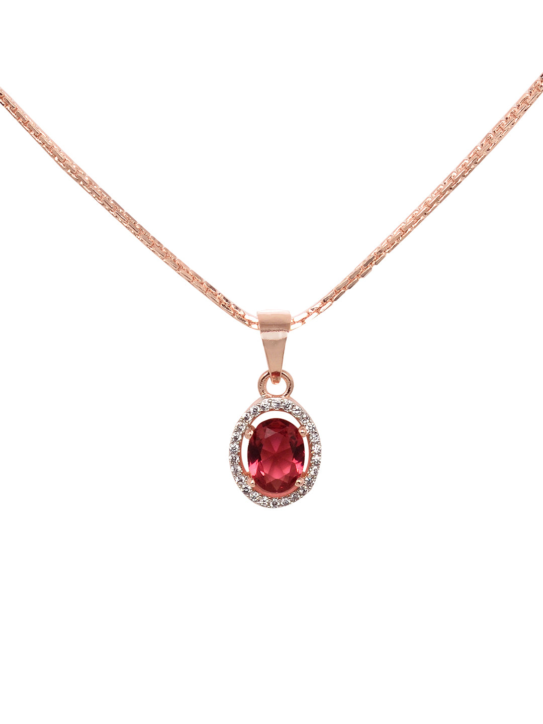 Rose Gold Plated Radiant Red AD Solitaire pendant Locket Set Earrings and Chain, zaveri pearls, sale price rs, sale price, sale gold plated, sale gold, sale, rubans, ring, regular price, priy
