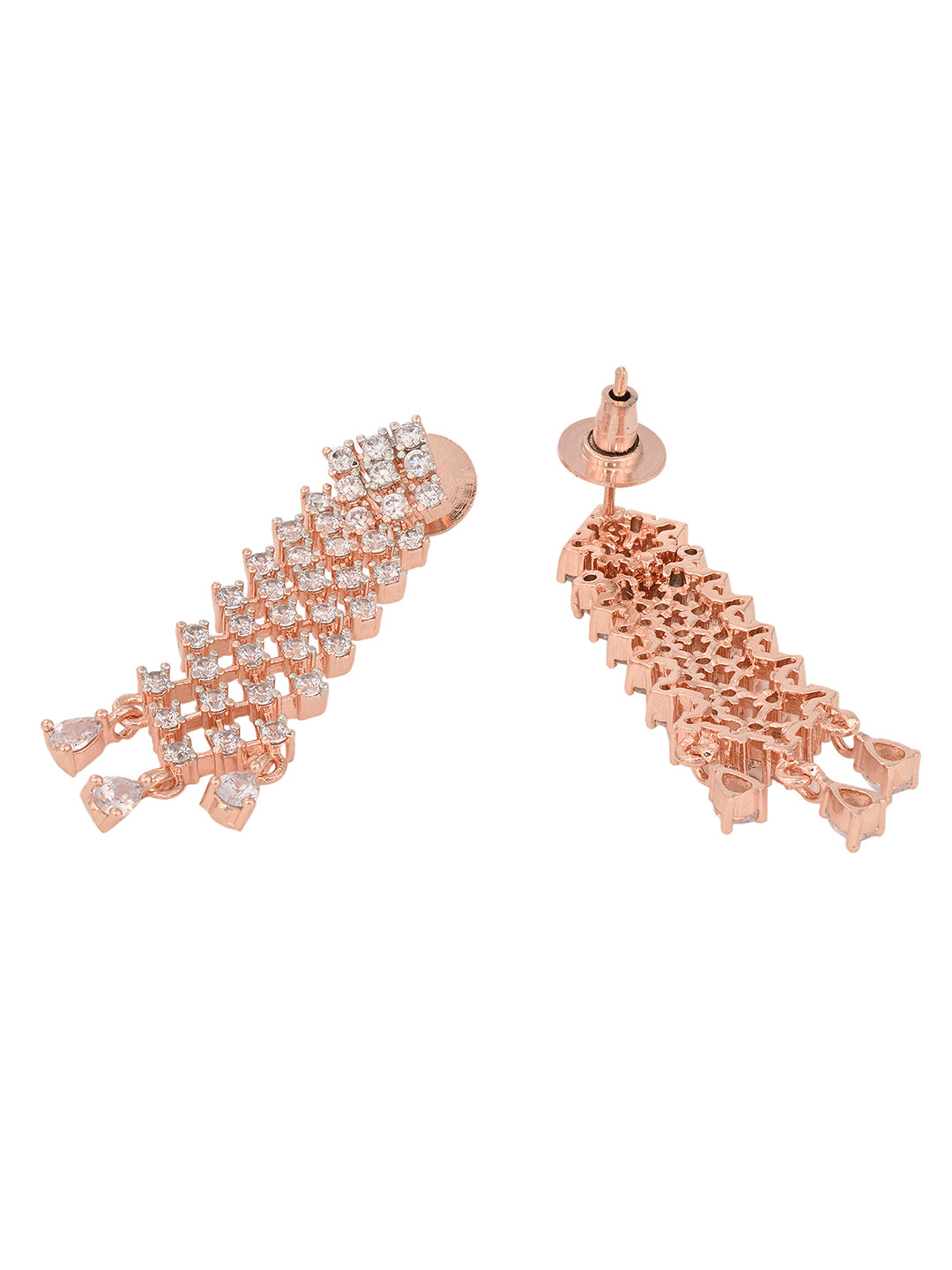 Rose Gold Plated White AD Studded Designer Choker Jewellery Set earrings, zaveri pearls, sale price rs, sale price, sale gold plated, sale gold, sale, rubans, ring, regular price, priyassi je