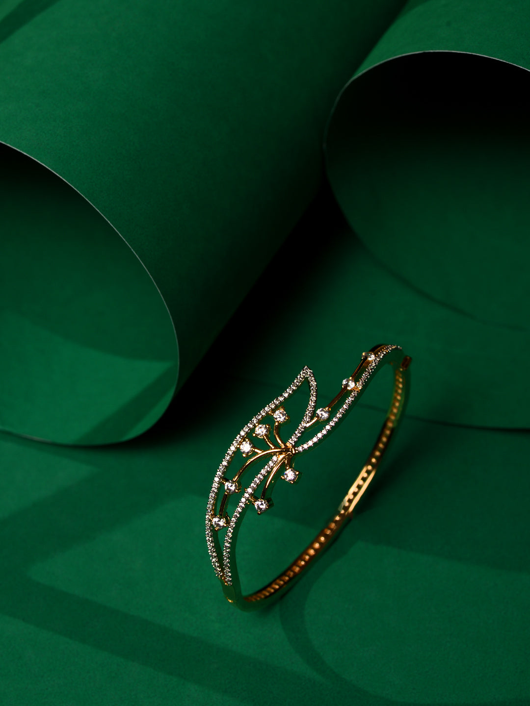 Gold Plated AD studded Statement Bracelet, zaveri pearls, sale price rs, sale price, sale gold plated, sale gold, sale, rubans, ring, regular price, priyassi jewellery, kushal's - Saraf RS Je