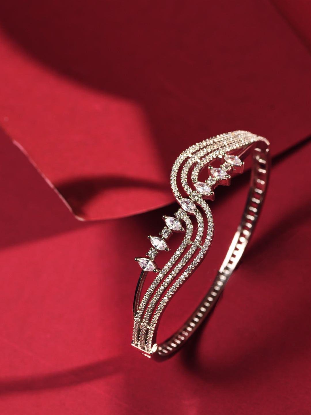 Silver Toned AD studded Modern Quirky Handcrafted Bracelet, zaveri pearls, sale price rs, sale price, sale gold plated, sale gold, sale, rubans, ring, regular price, priyassi jewellery, kusha