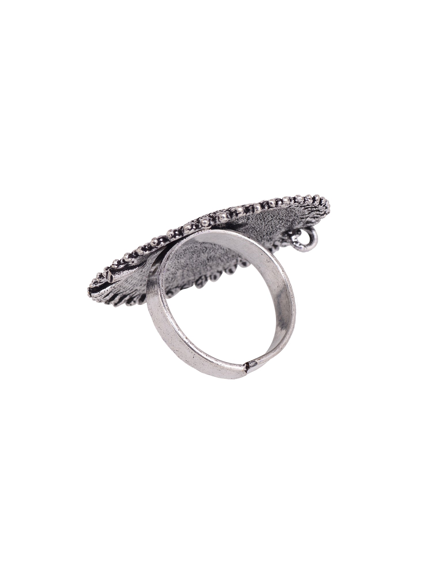 Silver Oxidised Toned Designer Finger Ring, zaveri pearls, sale price rs, sale price, sale gold plated, sale gold, sale, rubans, ring, regular price, priyassi jewellery, kushal's - Saraf RS J