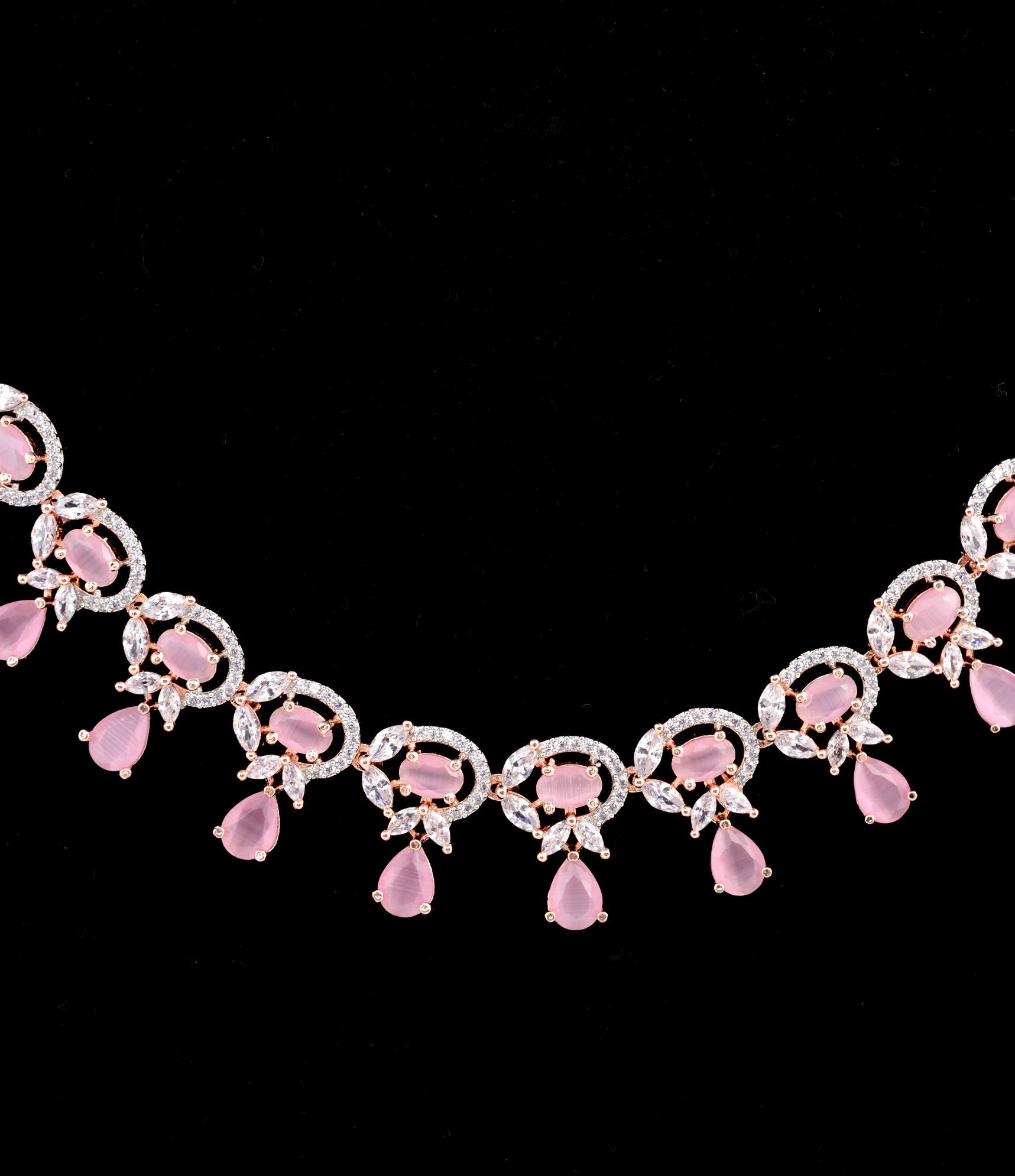 Contemporary Pink Diamond studded Necklace Earrings for women & Girls, zaveri pearls, sale price rs, sale price, sale gold plated, sale gold, sale, rubans, ring, regular price, priyassi jewel