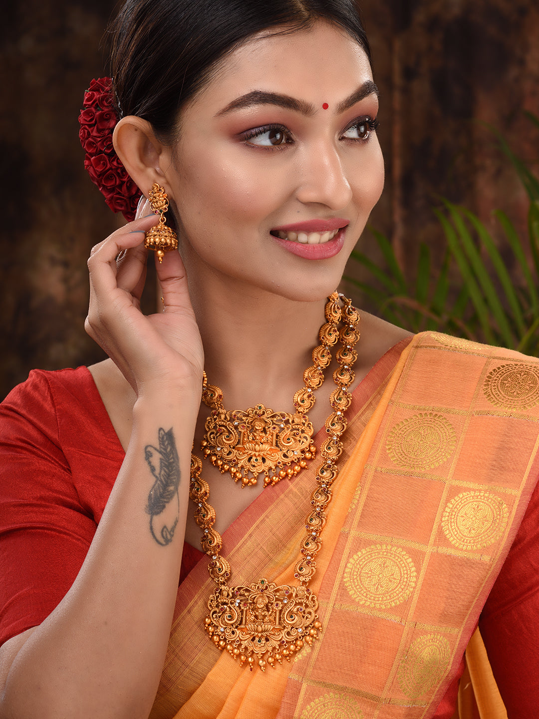 Gold Plated Trendy combo Temple Jewellery Set, zaveri pearls, sale price rs, sale price, sale gold plated, sale gold, sale, rubans, ring, regular price, priyassi jewellery, kushal's - Saraf R