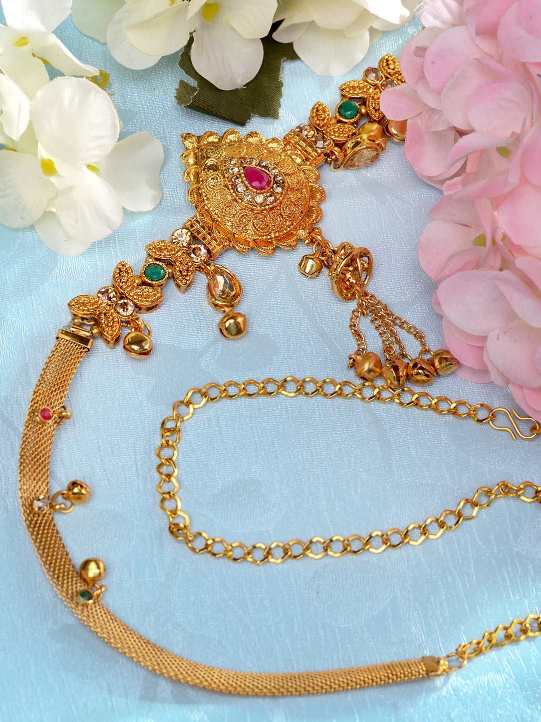 Gold Plated Beaded Kamarbandh, zaveri pearls, sale price rs, sale price, sale gold plated, sale gold, sale, rubans, ring, regular price, priyassi jewellery, kushal's - Saraf RS Jewellery