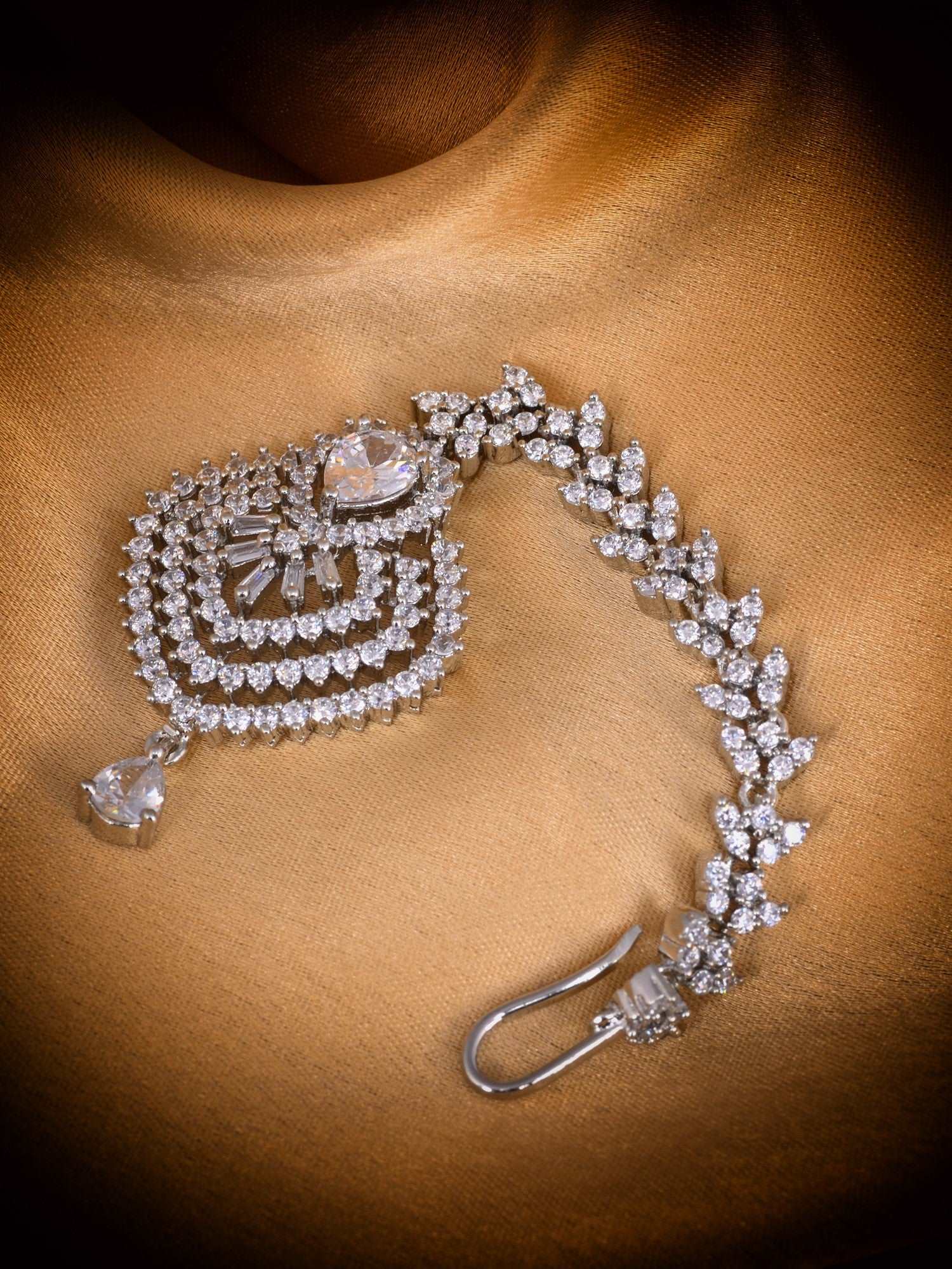 Beautiful Diamond shaped Maang Tikka AD studded Silver plated for Women & Girls, zaveri pearls, sale price rs, sale price, sale gold plated, sale gold, sale, rubans, ring, regular price, priy