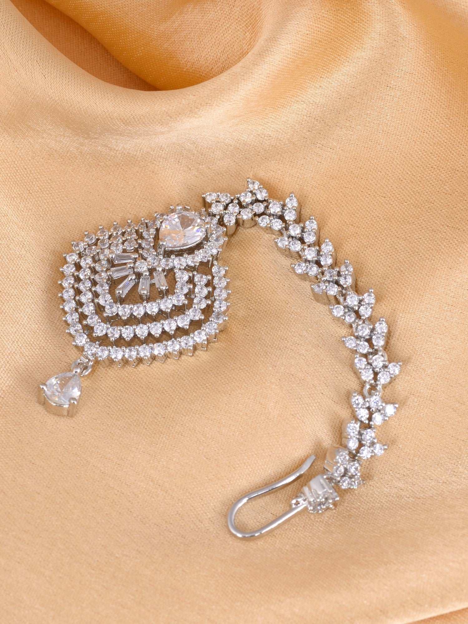 Beautiful Diamond shaped Maang Tikka AD studded Silver plated for Women & Girls, zaveri pearls, sale price rs, sale price, sale gold plated, sale gold, sale, rubans, ring, regular price, priy