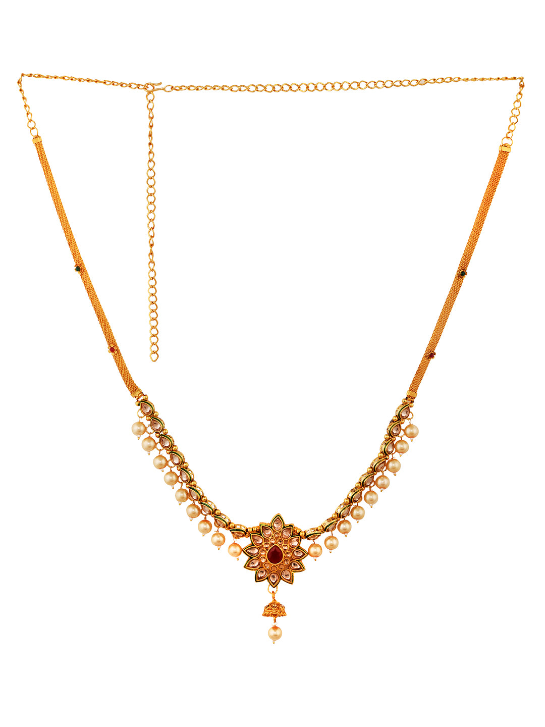 Gold Plated Floral Design Beaded Kamarbandh, zaveri pearls, sale price rs, sale price, sale gold plated, sale gold, sale, rubans, ring, regular price, priyassi jewellery, kushal's - Saraf RS 