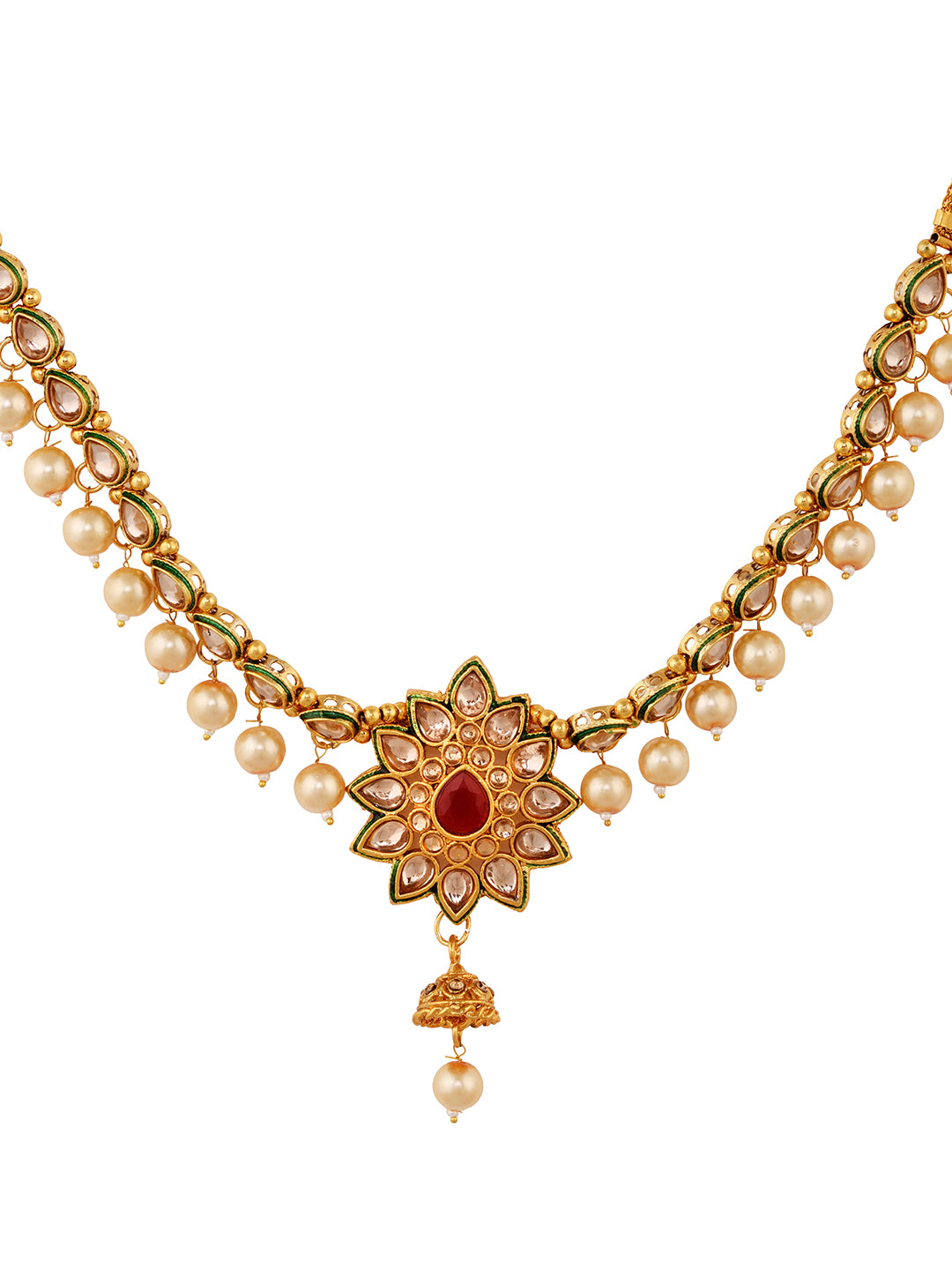 Gold Plated Floral Design Beaded Kamarbandh, zaveri pearls, sale price rs, sale price, sale gold plated, sale gold, sale, rubans, ring, regular price, priyassi jewellery, kushal's - Saraf RS 