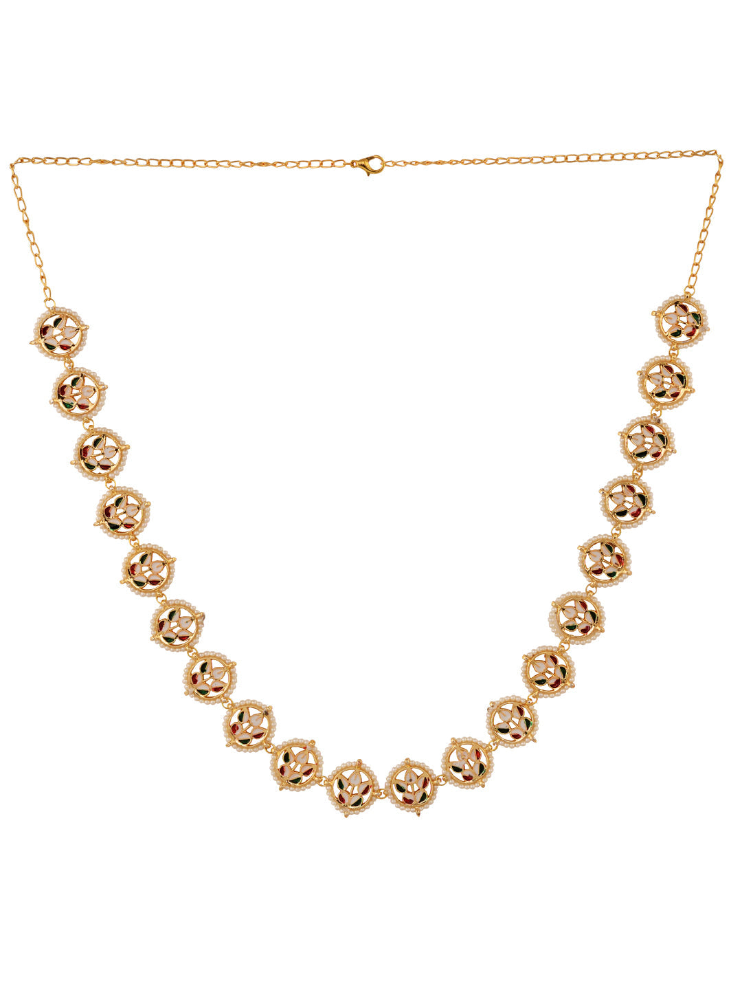 Gold Plated Kemp stone studded Pearl Beaded Kamarbandh, zaveri pearls, sale price rs, sale price, sale gold plated, sale gold, sale, rubans, ring, regular price, priyassi jewellery, kushal's 