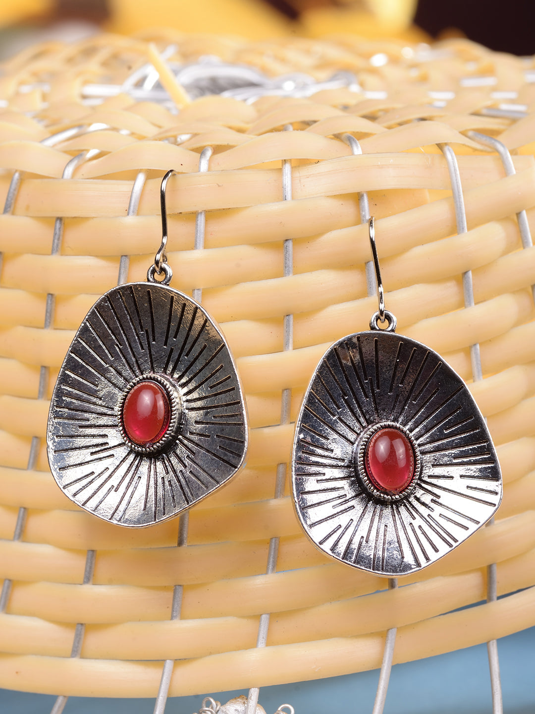 Silver Oxidised Leaf Shaped Drop Earrings, zaveri pearls, sale price rs, sale price, sale gold plated, sale gold, sale, rubans, ring, regular price, priyassi jewellery, kushal's - Saraf RS Je