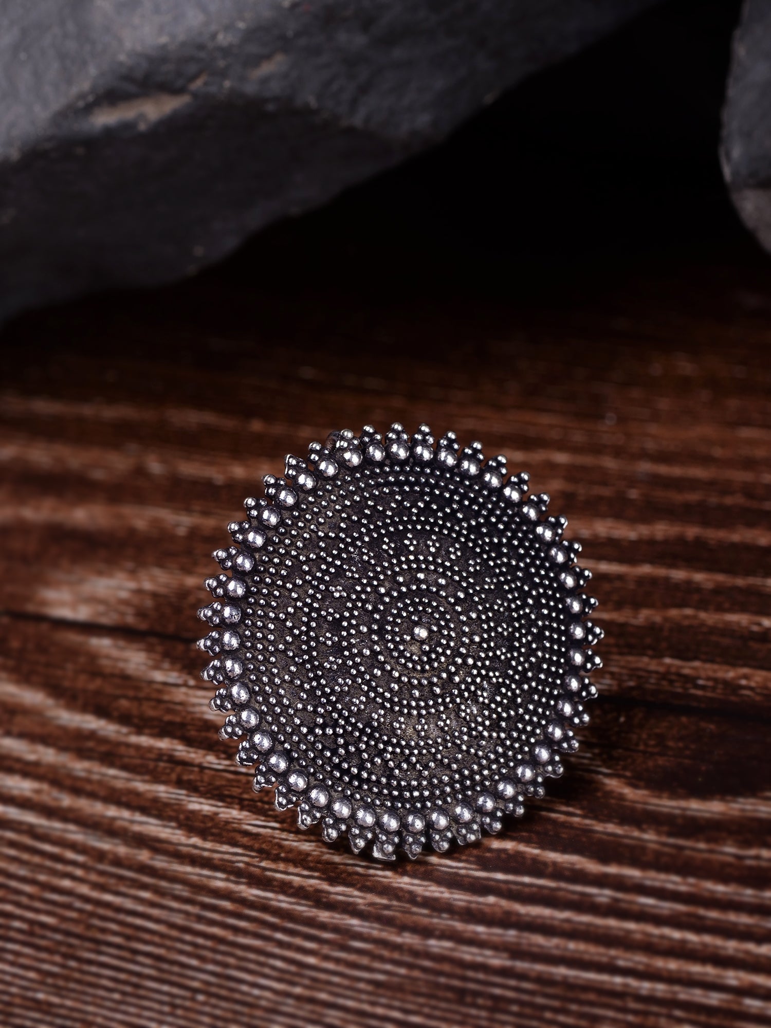 Silver Oxidised Toned Designer Finger Ring, zaveri pearls, sale price rs, sale price, sale gold plated, sale gold, sale, rubans, ring, regular price, priyassi jewellery, kushal's - Saraf RS J