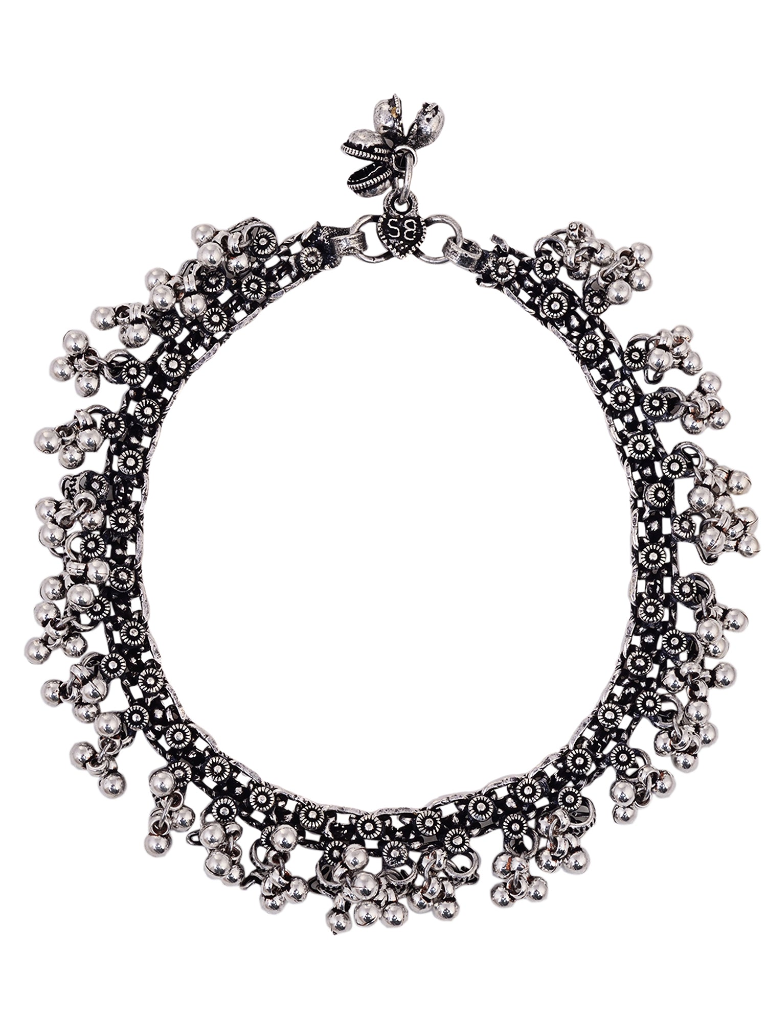 Set Of 2 Oxidised Silver Plated Payal Anklet, zaveri pearls, sale price rs, sale price, sale gold plated, sale gold, sale, rubans, ring, regular price, priyassi jewellery, kushal's - Saraf RS