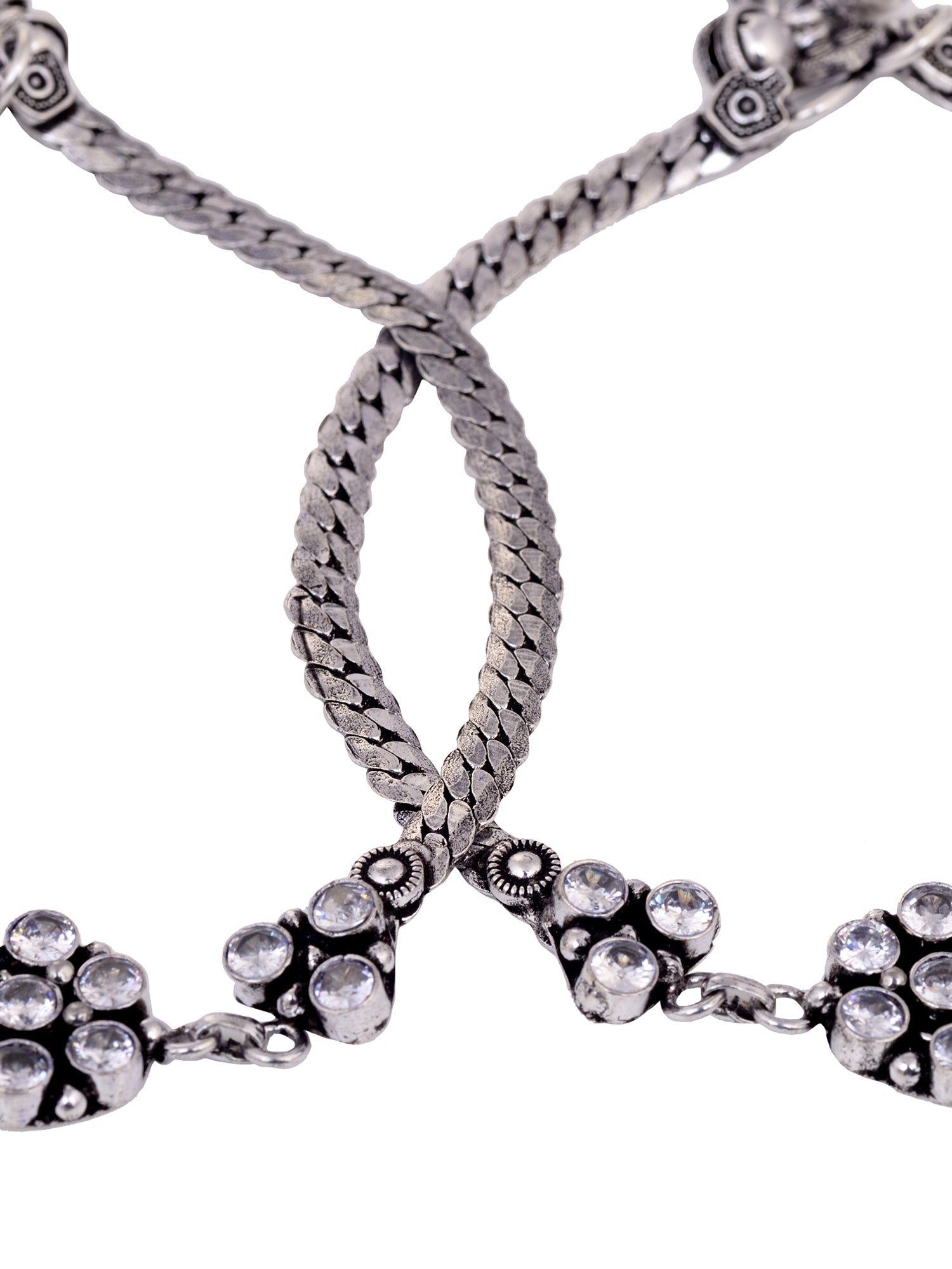 Set Of 2 Oxidised Silver Plated Payal Anklet, zaveri pearls, sale price rs, sale price, sale gold plated, sale gold, sale, rubans, ring, regular price, priyassi jewellery, kushal's - Saraf RS