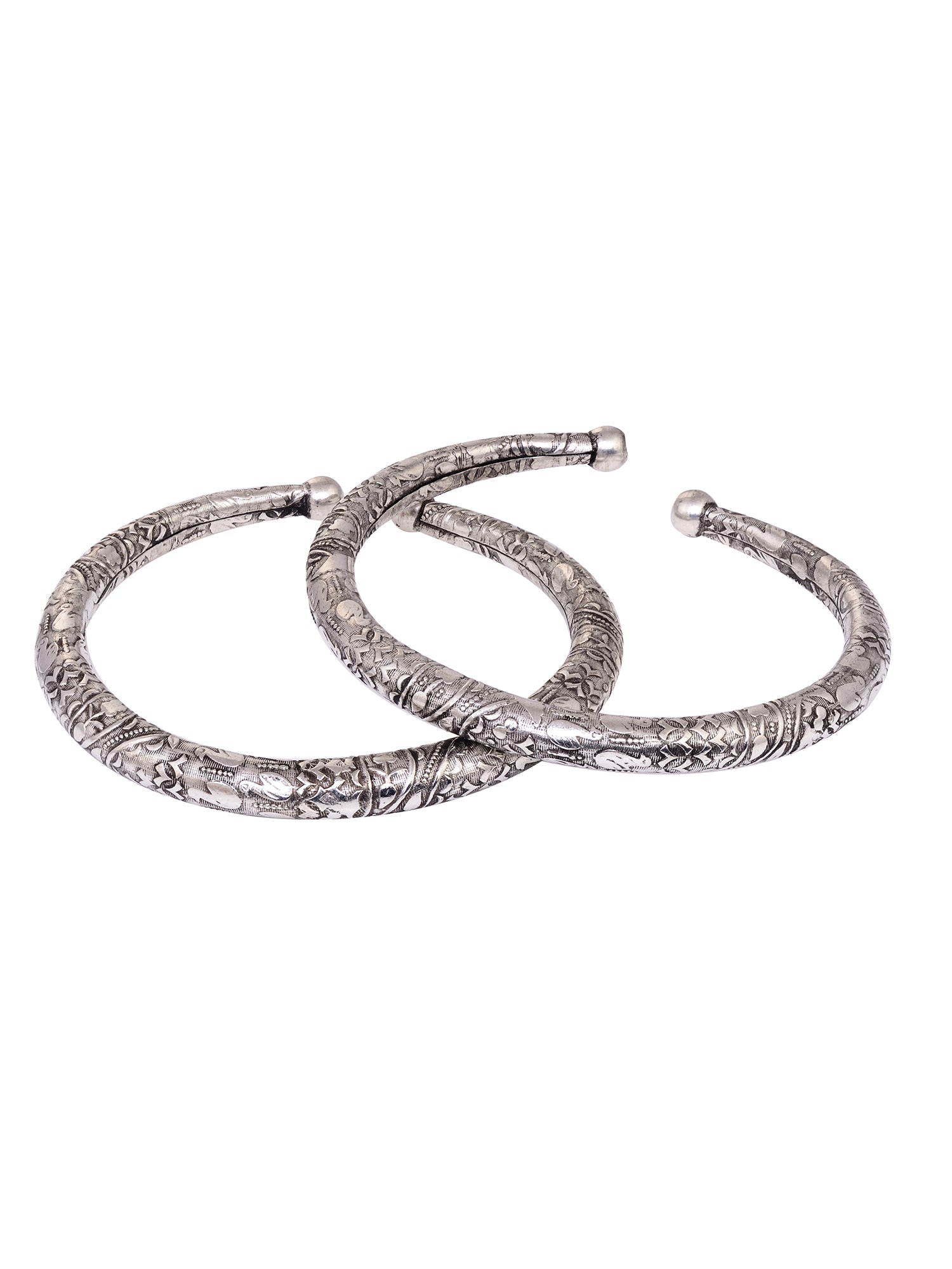 Set Of 2 Oxidised Silver Plated Payal Anklet, zaveri pearls, sale price rs, sale price, sale gold plated, sale gold, sale, rubans, ring, regular price, priyassi jewellery, kushal's - Saraf RS