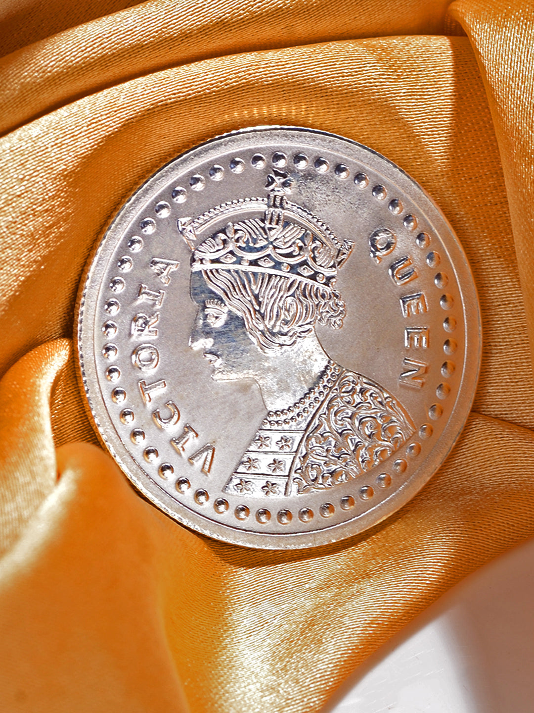 Silver toned 10 gram 999 Round Silver Coin, zaveri pearls, sale price rs, sale price, sale gold plated, sale gold, sale, rubans, ring, regular price, priyassi jewellery, kushal's - Saraf RS J