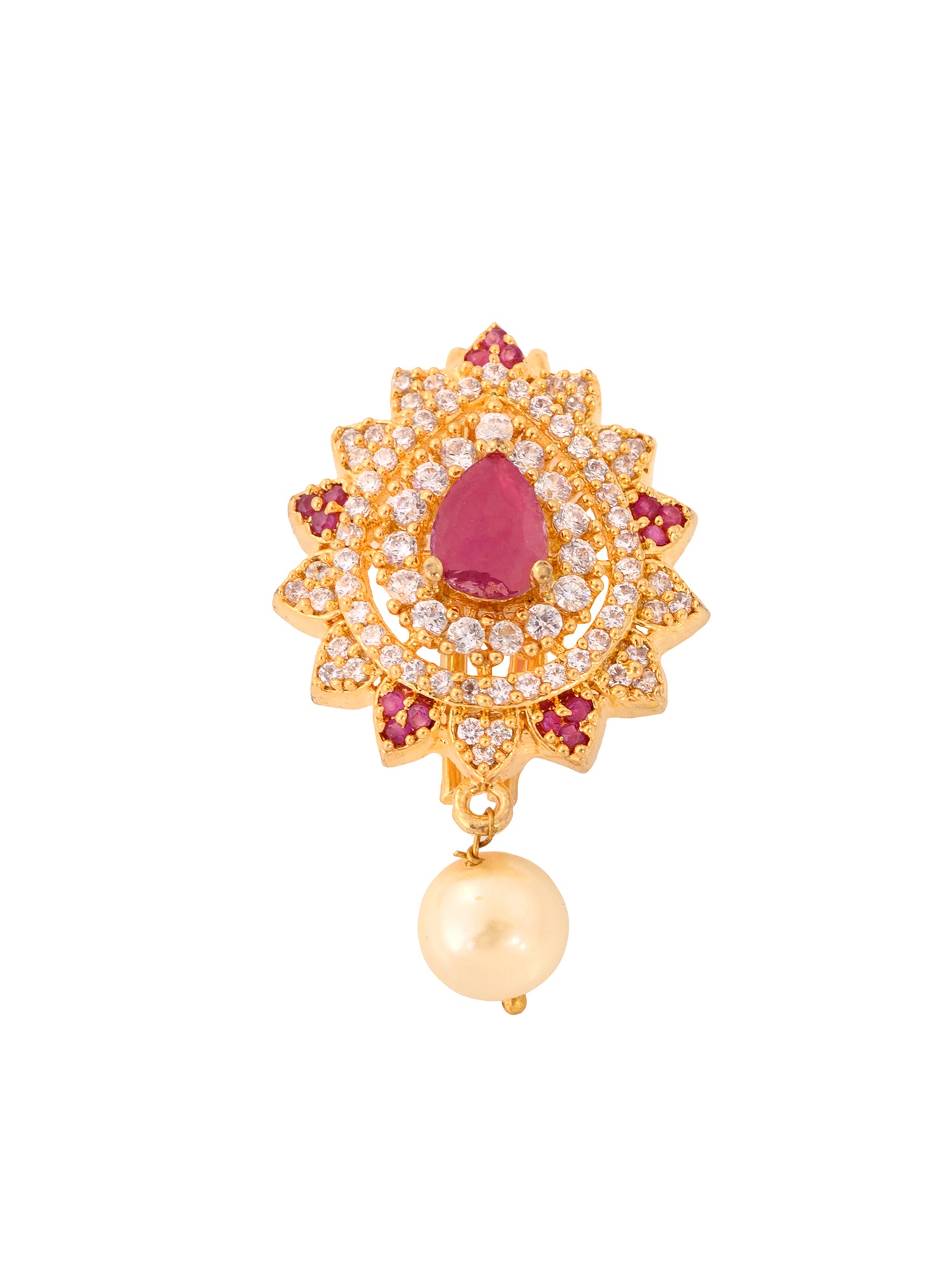 Set of 9 Gold Toned Red AD Beads Chotis, zaveri pearls, sale price rs, sale price, sale gold plated, sale gold, sale, rubans, ring, regular price, priyassi jewellery, kushal's - Saraf RS Jewe