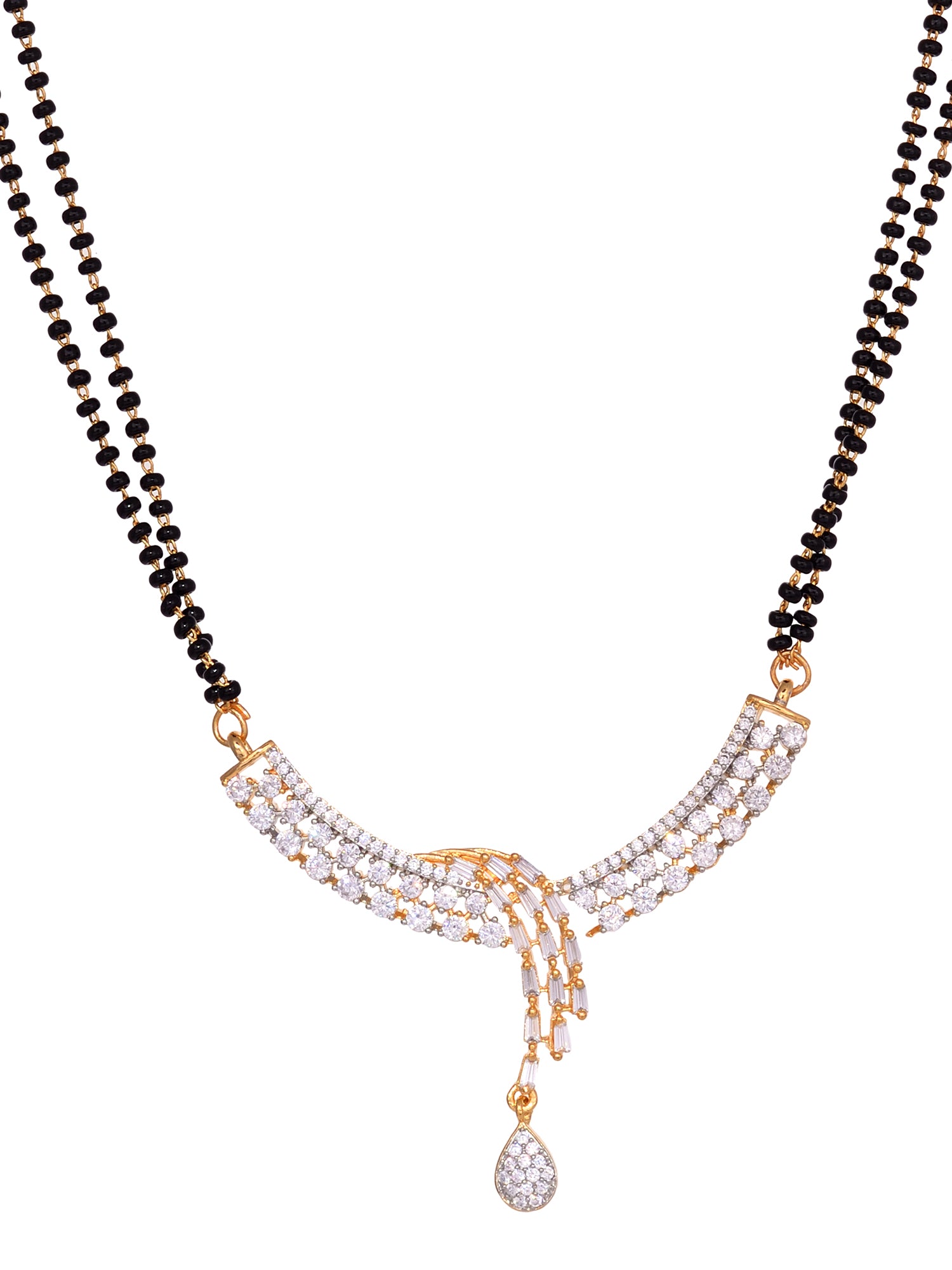 Dual Gold Toned AD Studded Modern look Mangalsutra Earrings, zaveri pearls, sale price rs, sale price, sale gold plated, sale gold, sale, rubans, ring, regular price, priyassi jewellery, kush