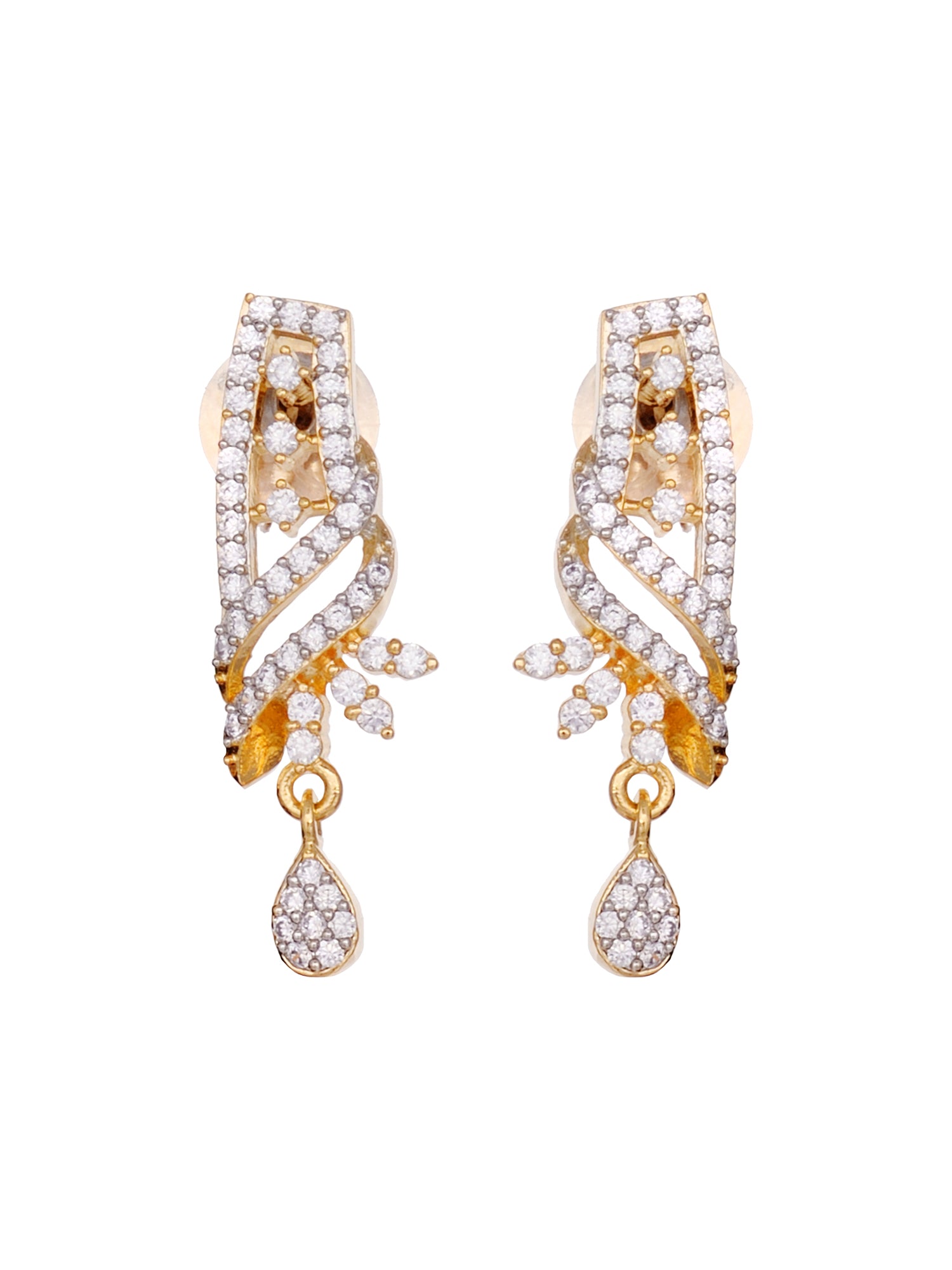 Gold Dual Toned White AD Studded Mangalsutra Jewellery Set, zaveri pearls, sale price rs, sale price, sale gold plated, sale gold, sale, rubans, ring, regular price, priyassi jewellery, kusha