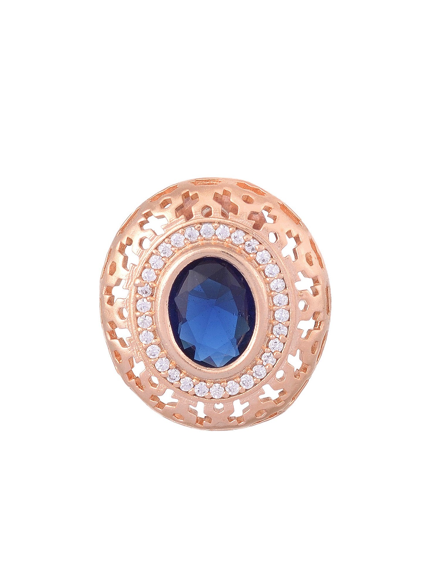 Royal Sapphire Studs Rose gold plated AD handcrafted tops Blue small earrings, zaveri pearls, sale price rs, sale price, sale gold plated, sale gold, sale, rubans, ring, regular price, priyas
