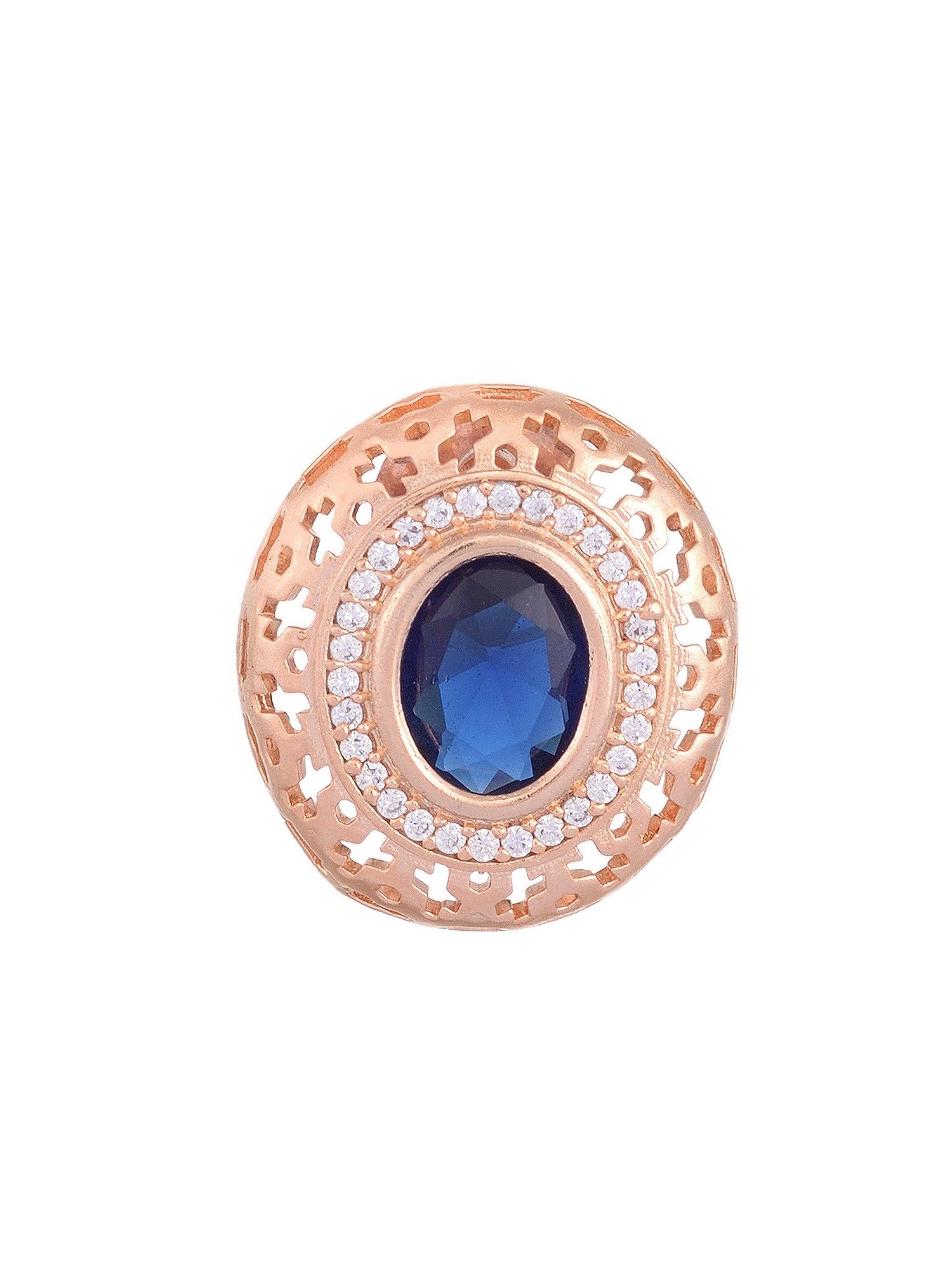 Royal Sapphire Studs Rose gold plated AD handcrafted tops Blue small earrings, zaveri pearls, sale price rs, sale price, sale gold plated, sale gold, sale, rubans, ring, regular price, priyas