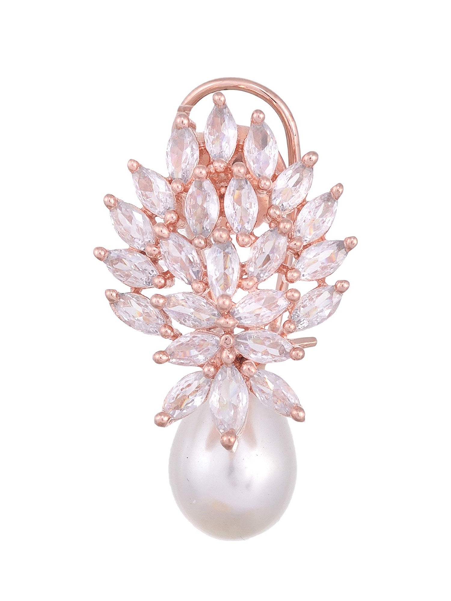 Luxurious Diamond Pearl Drop Earring High Quality White Pearl AD studded, zaveri pearls, sale price rs, sale price, sale gold plated, sale gold, sale, rubans, ring, regular price, priyassi je