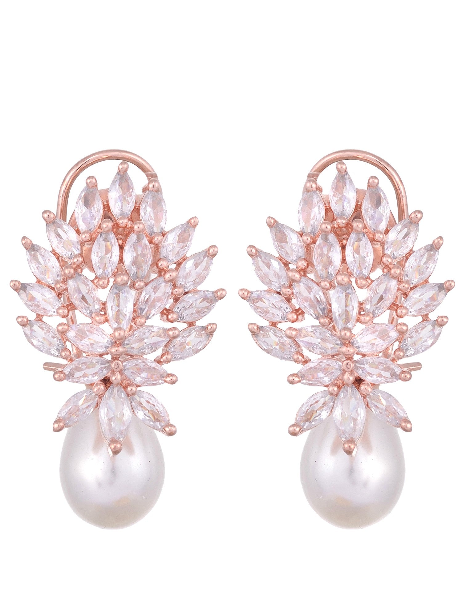 Luxurious Diamond Pearl Drop Earring High Quality White Pearl AD studded, zaveri pearls, sale price rs, sale price, sale gold plated, sale gold, sale, rubans, ring, regular price, priyassi je