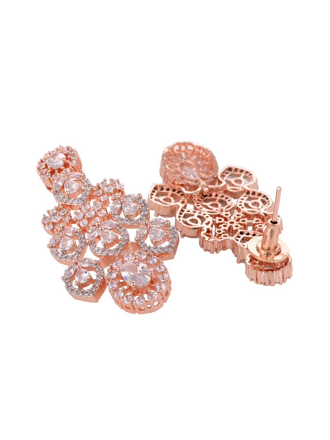 Rose Gold Plated White AD Choker mang Tika jewellery Set, zaveri pearls, sale price rs, sale price, sale gold plated, sale gold, sale, rubans, ring, regular price, priyassi jewellery, kushal'