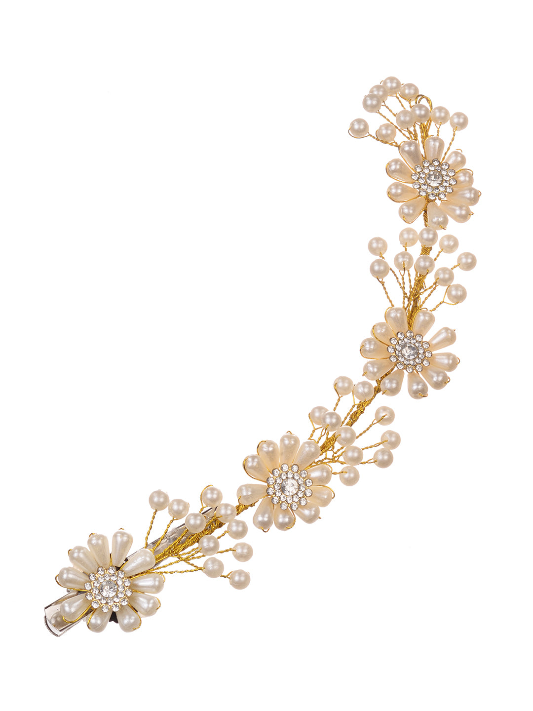 Gold Toned White Pearl Embellished Tiara For Girls & women, zaveri pearls, sale price rs, sale price, sale gold plated, sale gold, sale, rubans, ring, regular price, priyassi jewellery, kusha