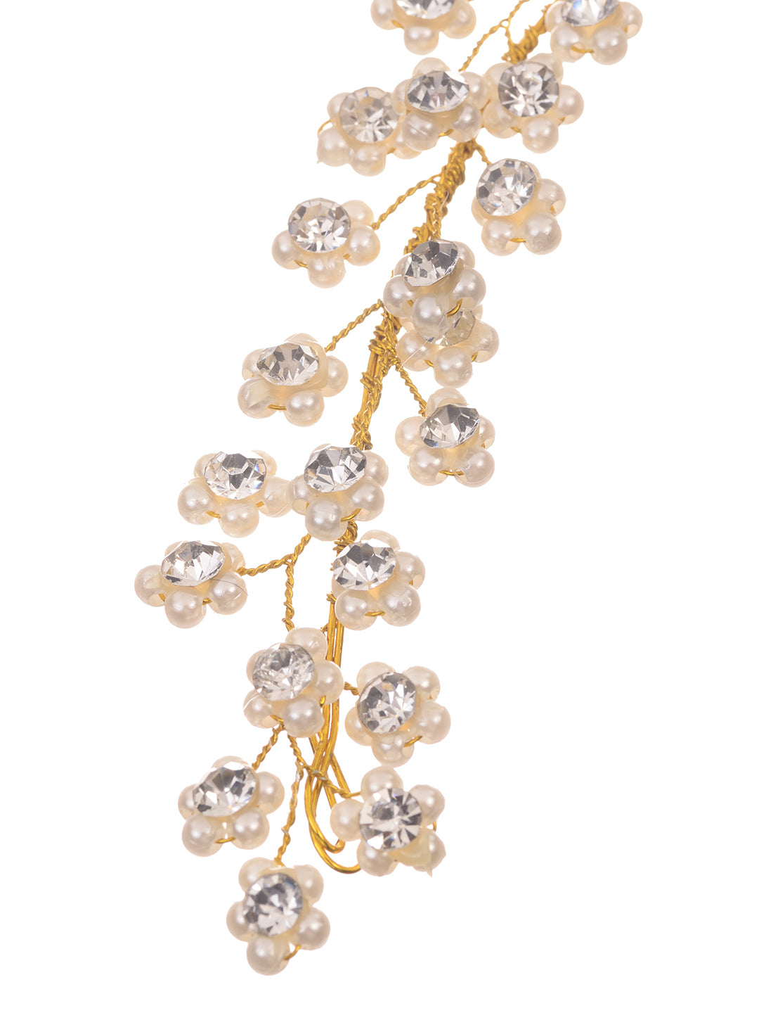 Gold Toned White Pearl Beaded Tiara for Girls & Women, zaveri pearls, sale price rs, sale price, sale gold plated, sale gold, sale, rubans, ring, regular price, priyassi jewellery, kushal's -