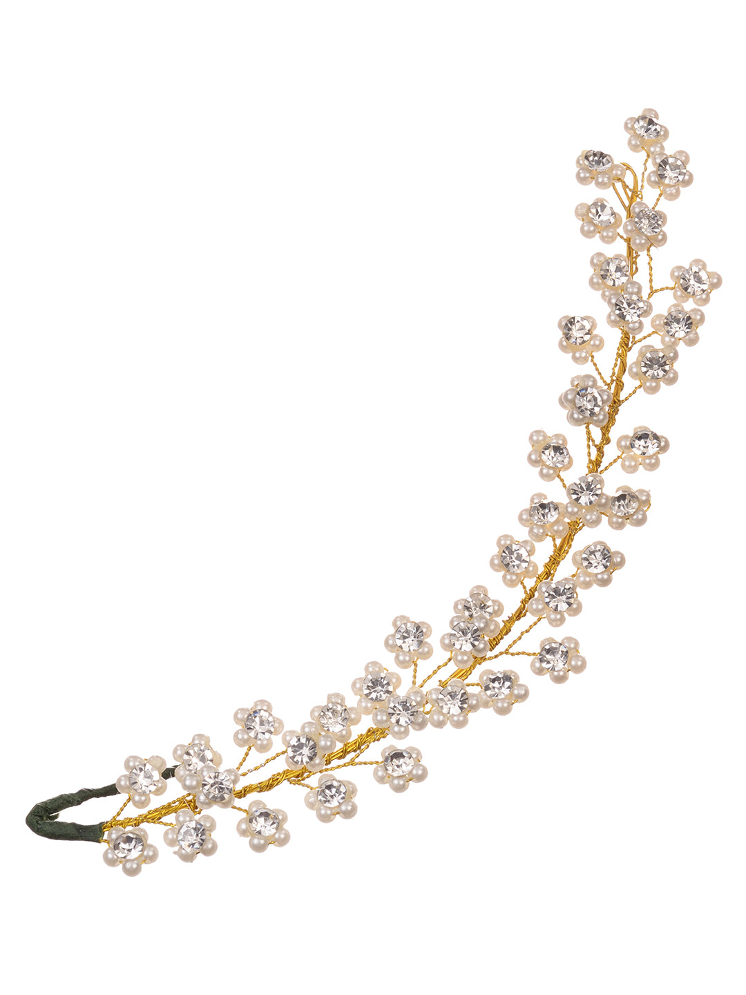 Gold Toned White Pearl Beaded Tiara for Girls & Women, zaveri pearls, sale price rs, sale price, sale gold plated, sale gold, sale, rubans, ring, regular price, priyassi jewellery, kushal's -