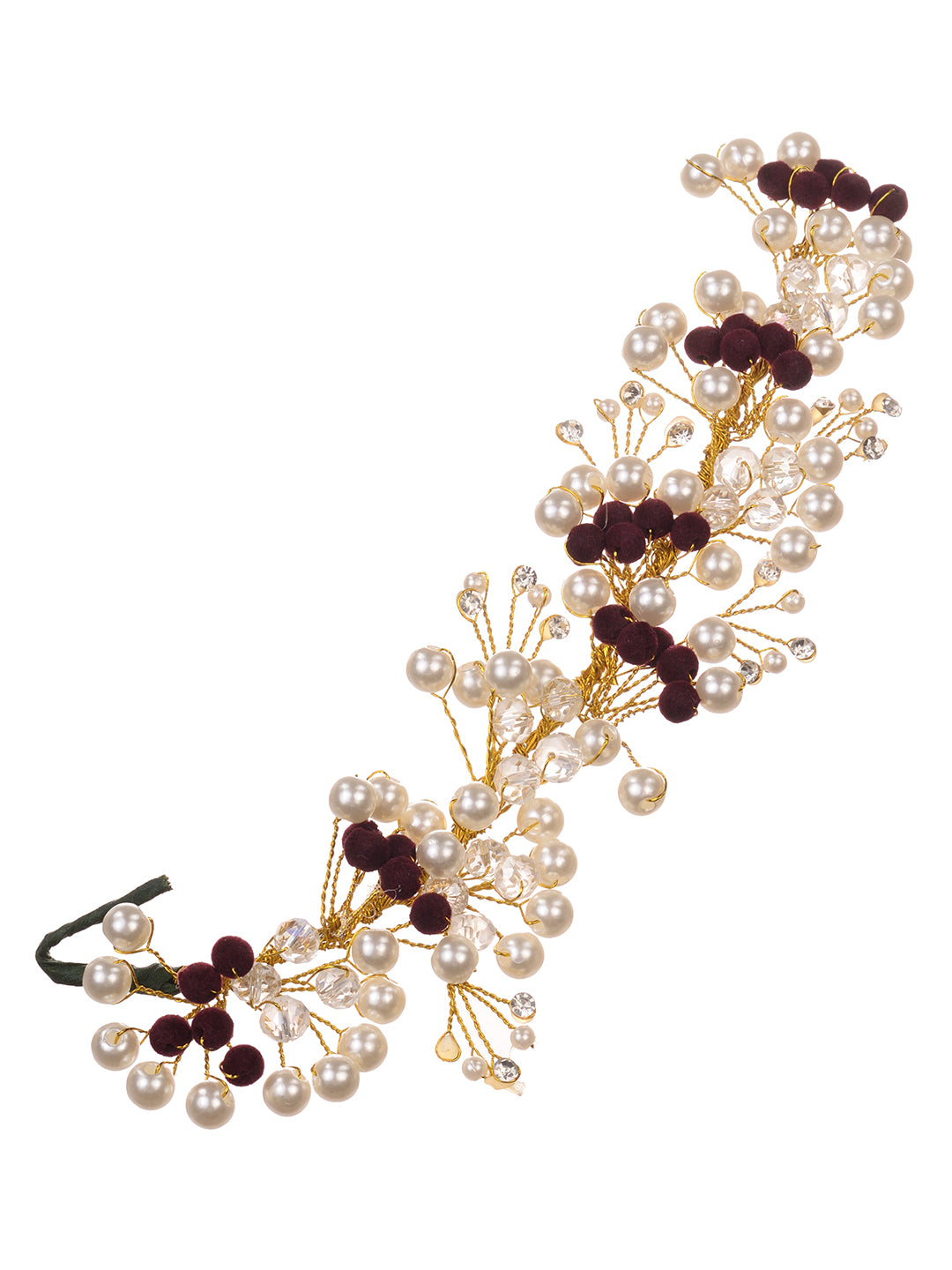 GolD Toned Red & White Pearl Beaded Tiara for Girls & Women, zaveri pearls, sale price rs, sale price, sale gold plated, sale gold, sale, rubans, ring, regular price, priyassi jewellery, kush