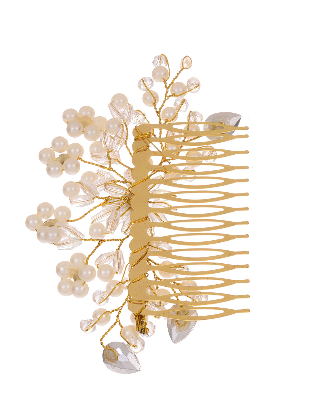 Gold Toned & Pearl Embellished Comb Pin for Girls & Women, zaveri pearls, sale price rs, sale price, sale gold plated, sale gold, sale, rubans, ring, regular price, priyassi jewellery, kushal