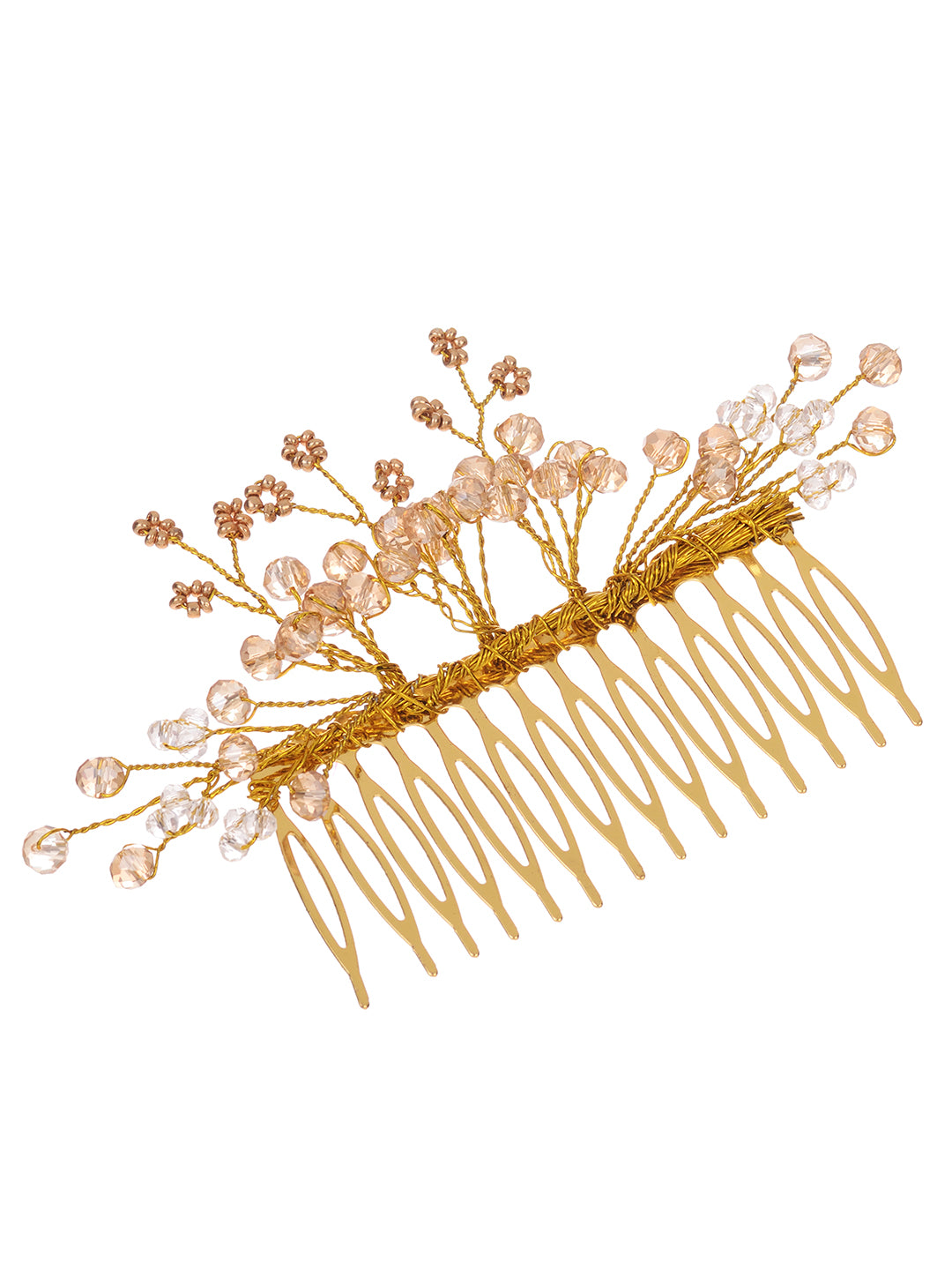 Gold Toned Crystal Embellished Comb Pin For Girls & Women, zaveri pearls, sale price rs, sale price, sale gold plated, sale gold, sale, rubans, ring, regular price, priyassi jewellery, kushal