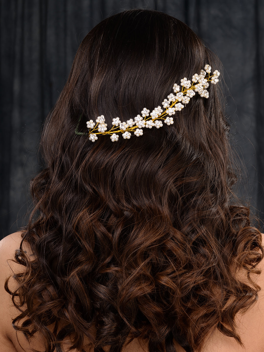 Gold Toned White Pearl Beaded Tiara for Girls & Women, zaveri pearls, sale price rs, sale price, sale gold plated, sale gold, sale, rubans, ring, regular price, priyassi jewellery, kushal's -