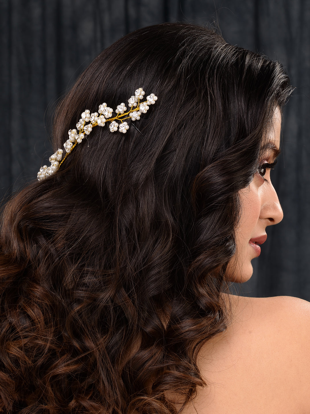 Gold Toned White Pearl Beaded Tiara for Girls & Women, zaveri pearls, sale price rs, sale price, sale gold plated, sale gold, sale, rubans, ring, regular price, priyassi jewellery, kushal's -