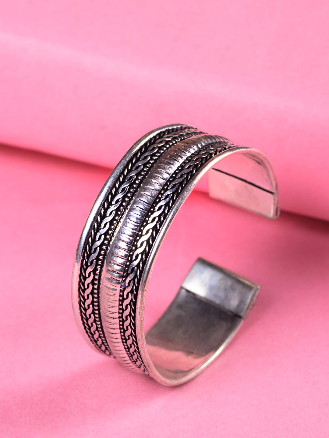 Oxidised Silver Toned Kada Bracelet, zaveri pearls, sale price rs, sale price, sale gold plated, sale gold, sale, rubans, ring, regular price, priyassi jewellery, kushal's - Saraf RS Jeweller