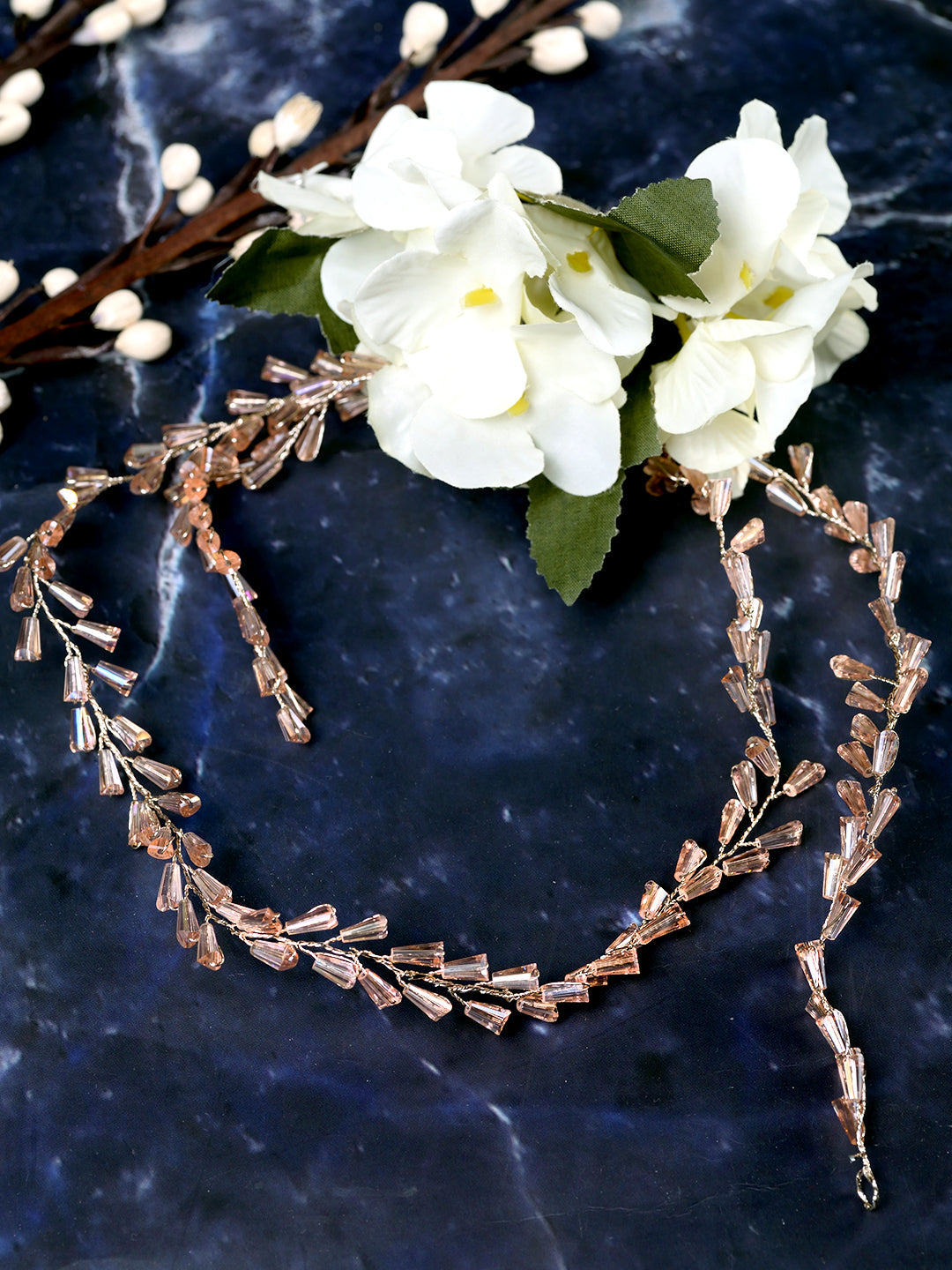 Rose Gold Pearl Studded Hair Styling Tiara, zaveri pearls, sale price rs, sale price, sale gold plated, sale gold, sale, rubans, ring, regular price, priyassi jewellery, kushal's - Saraf RS J