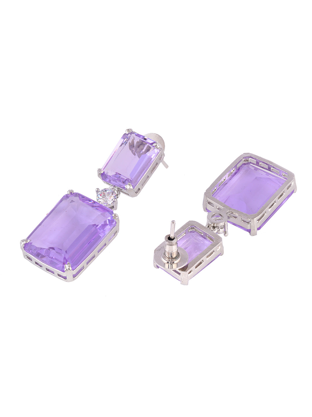 Lavender Silver Plated Classic Luxe Chandelier Drop Earrings, zaveri pearls, sale price rs, sale price, sale gold plated, sale gold, sale, rubans, ring, regular price, priyassi jewellery, kus