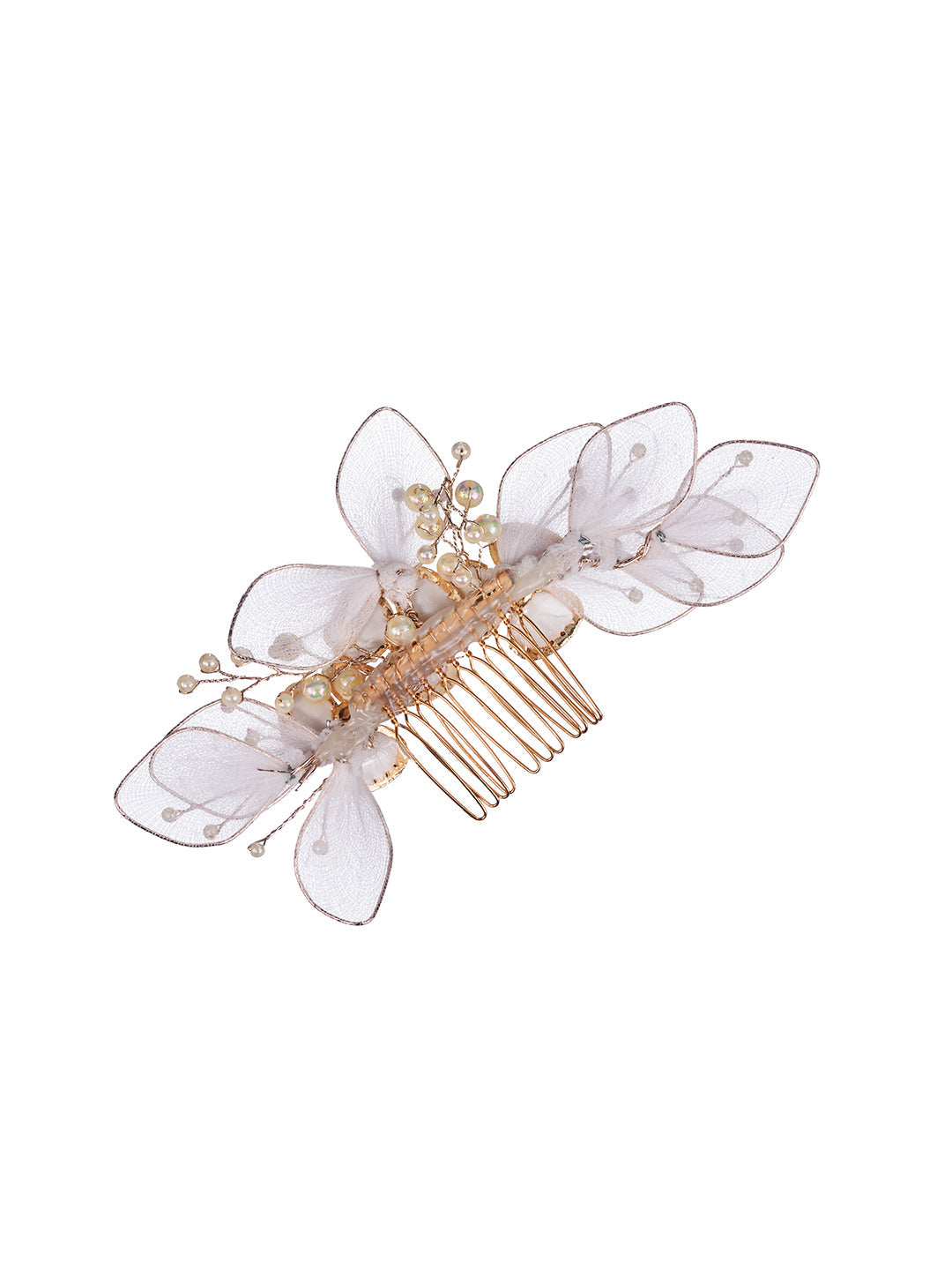 White Gold Toned Enamelled Pearl Beaded Bridal Comb Pin, zaveri pearls, sale price rs, sale price, sale gold plated, sale gold, sale, rubans, ring, regular price, priyassi jewellery, kushal's